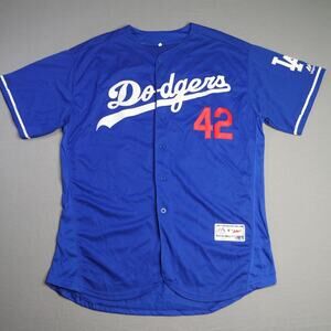 Majestic MLB Los Angeles Dodgers Jackie Robinson 42 Home Jersey Mens Size 56